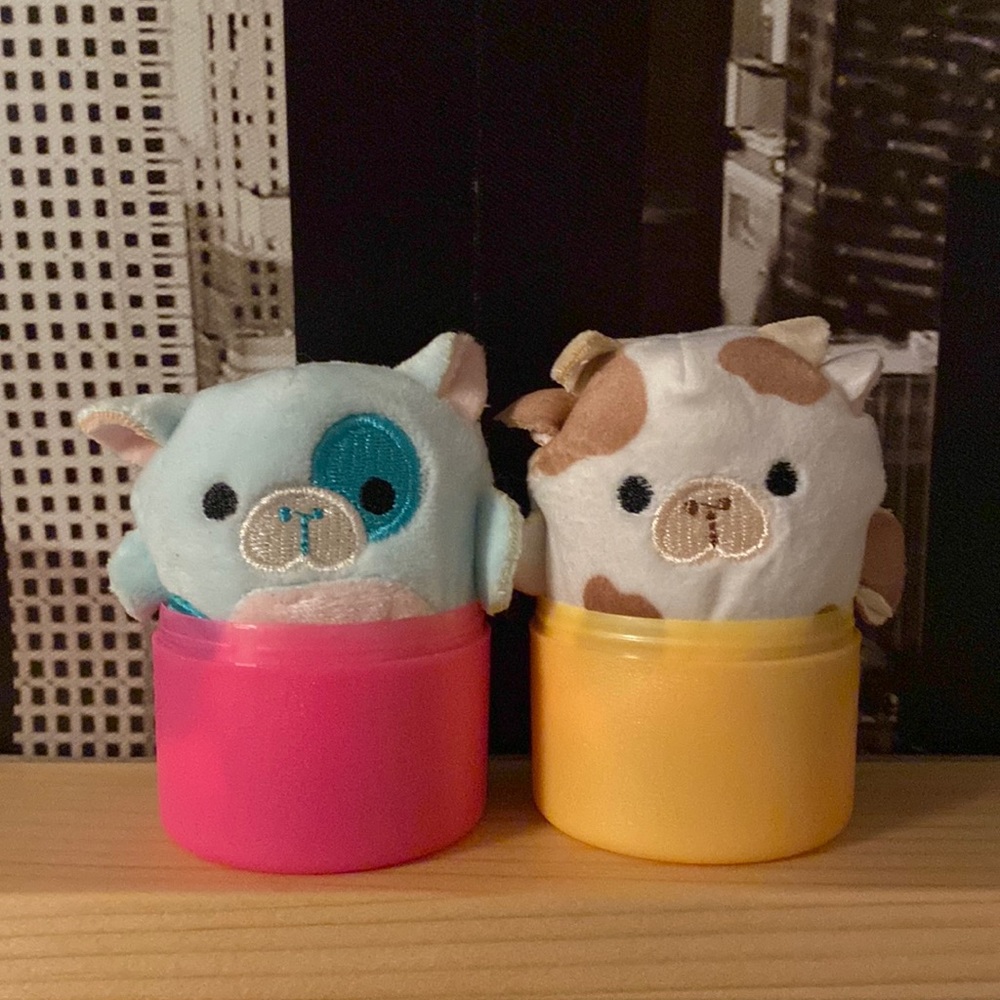 Squishmallows Sea Cow Micromallows Bundle Teal & Brown spotted 2.5” Squishmallow